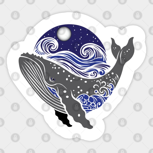 The Mighty Whale of the Sea Sticker by DickinsonDesign